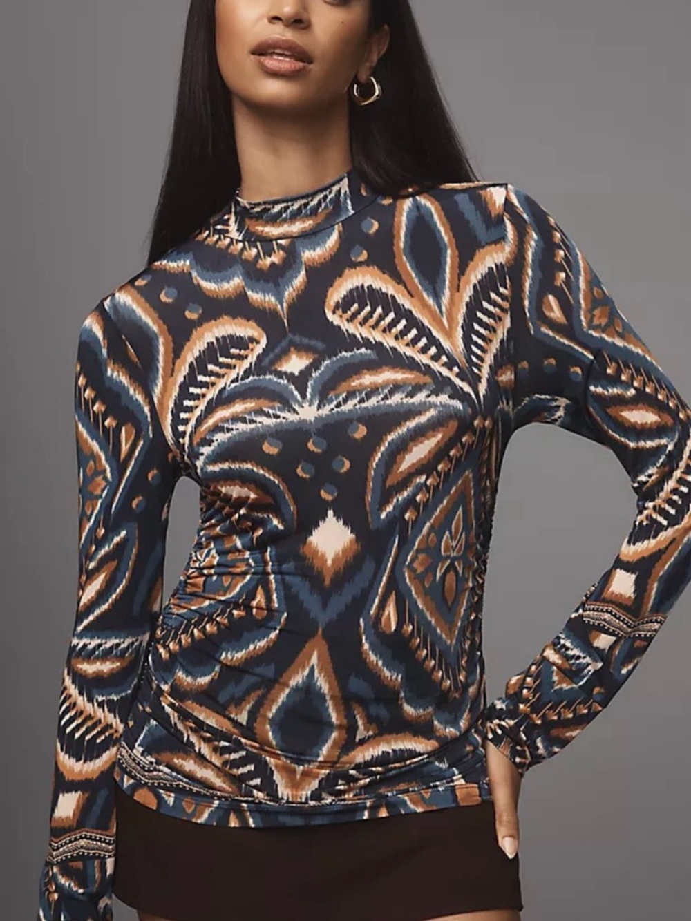 Medium Farm Rio Ikat Jersey Blouse NWOT